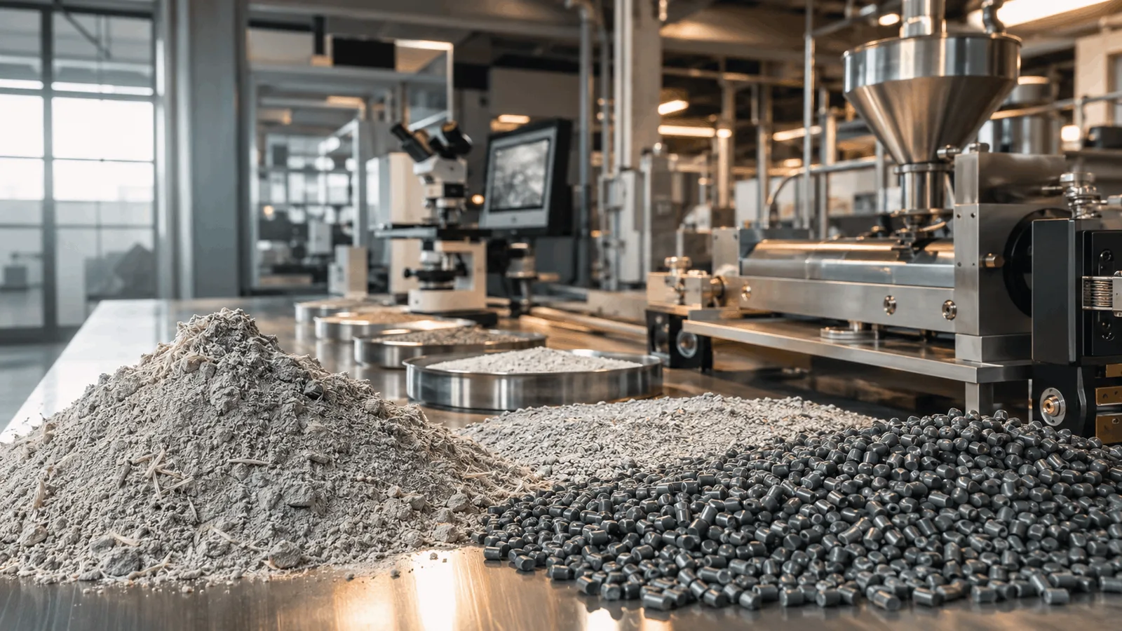 Rice Husk Ash Compounded into Engineered Polymer Pellets
